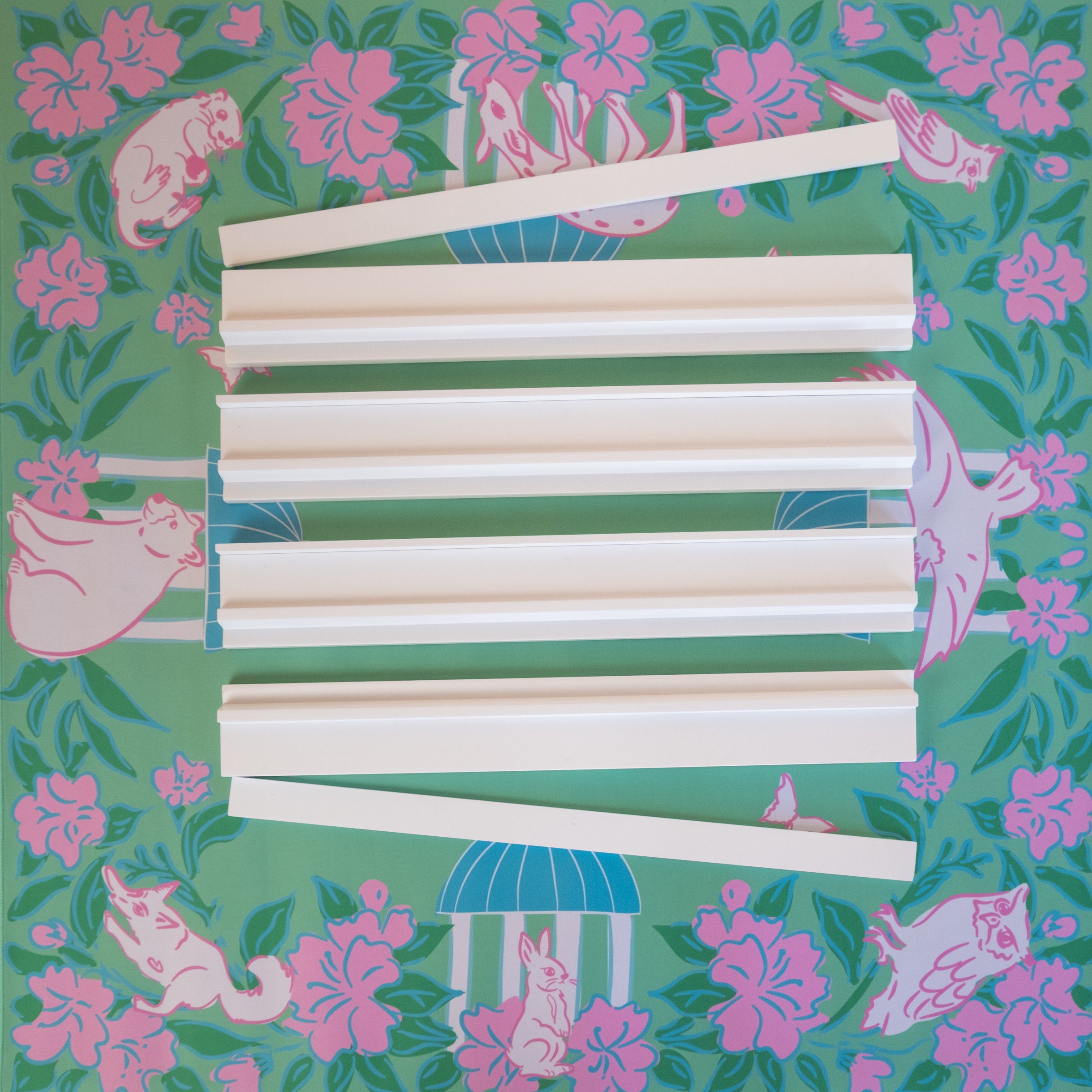 White Wooden Mahjong Racks w/ Pushers Presale